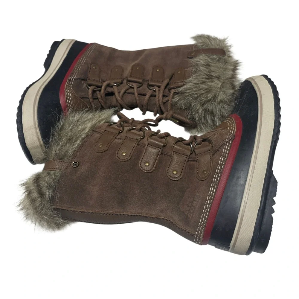Sorel Joan of Arctic Womens 9 Brown Winter Snow Boots Faux Fur Waterproof